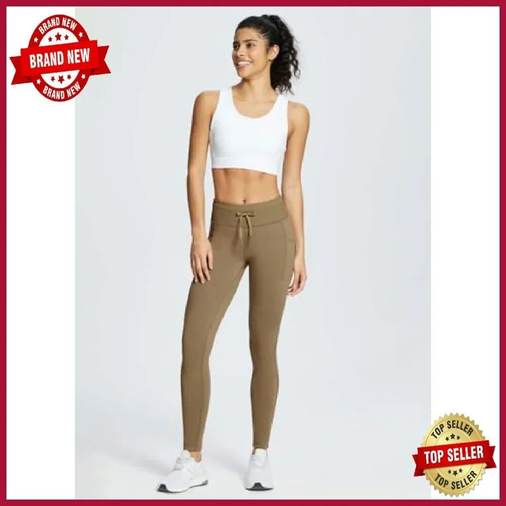 Fleece Lined Thermal Leggings High Waist Water Resistant Pockets